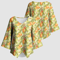 Vintage Hawaii Mango Kimono Sleeve Blouse Yellow Green Hawaiian Palaka LT05 - Polynesian Pride