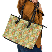 Vintage Hawaii Mango Leather Tote Bag Yellow Green Hawaiian Palaka LT05 - Polynesian Pride