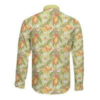 Vintage Hawaii Mango Long Sleeve Button Shirt Yellow Green Hawaiian Palaka LT05 - Polynesian Pride