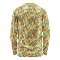 Vintage Hawaii Mango Long Sleeve Shirt Yellow Green Hawaiian Palaka LT05 - Polynesian Pride