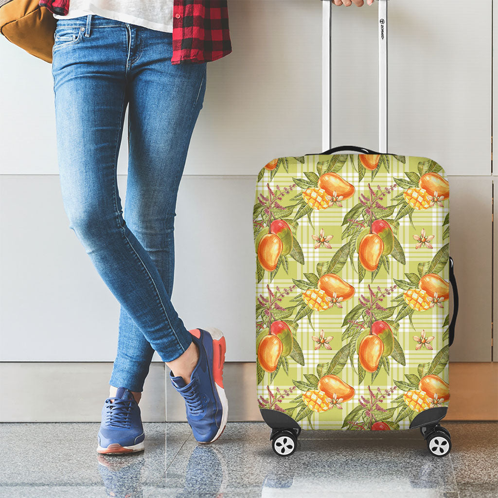 Vintage Hawaii Mango Luggage Cover Yellow Green Hawaiian Palaka LT05 - Polynesian Pride