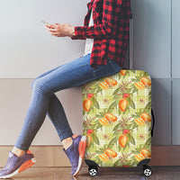 Vintage Hawaii Mango Luggage Cover Yellow Green Hawaiian Palaka LT05 - Polynesian Pride