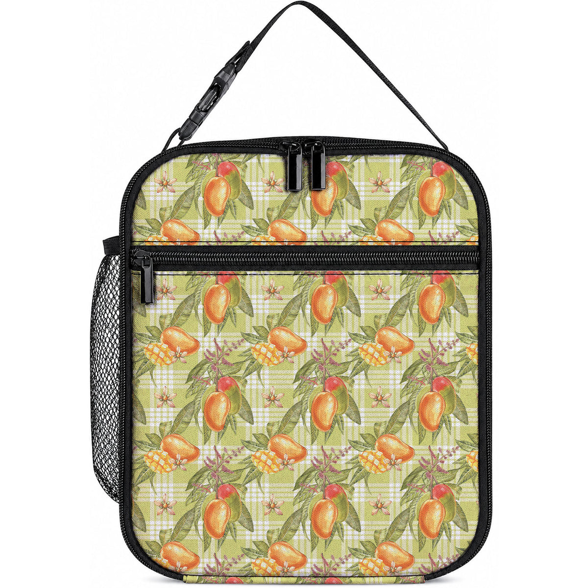 Vintage Hawaii Mango Lunch Bag Yellow Green Hawaiian Palaka LT05 10.2 × 8.3 × 4.3 inch Green - Polynesian Pride