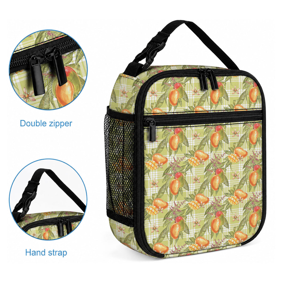 Vintage Hawaii Mango Lunch Bag Yellow Green Hawaiian Palaka LT05 - Polynesian Pride