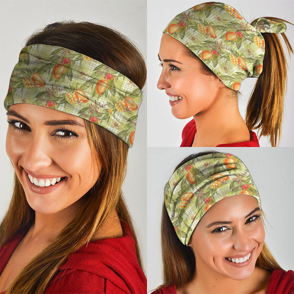 Vintage Hawaii Mango Neck Gaiter Yellow Green Hawaiian Palaka LT05 - Polynesian Pride