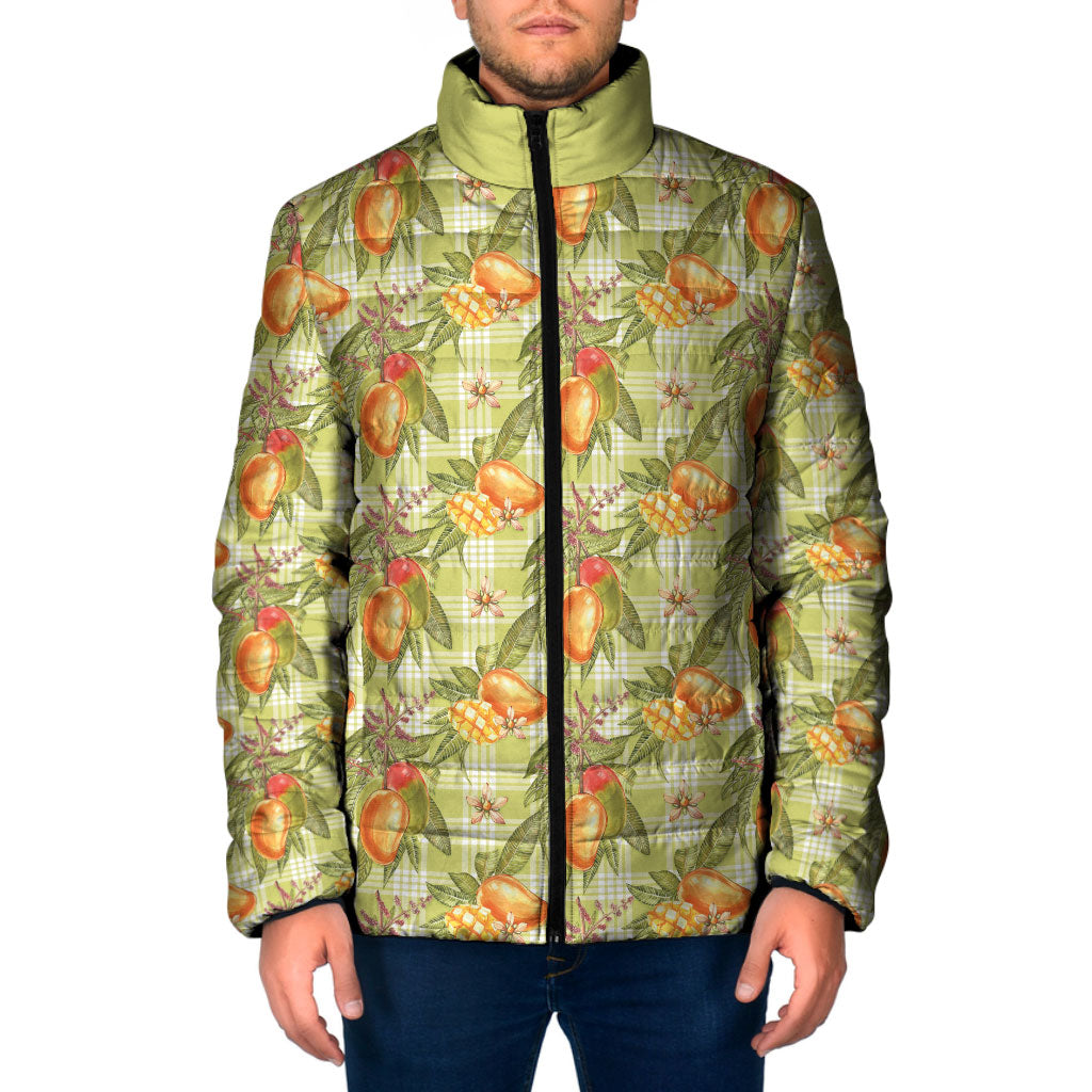 Vintage Hawaii Mango Padded Jacket Yellow Green Hawaiian Palaka LT05 Men Green - Polynesian Pride