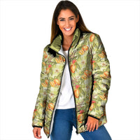 Vintage Hawaii Mango Padded Jacket Yellow Green Hawaiian Palaka LT05 Women Green - Polynesian Pride