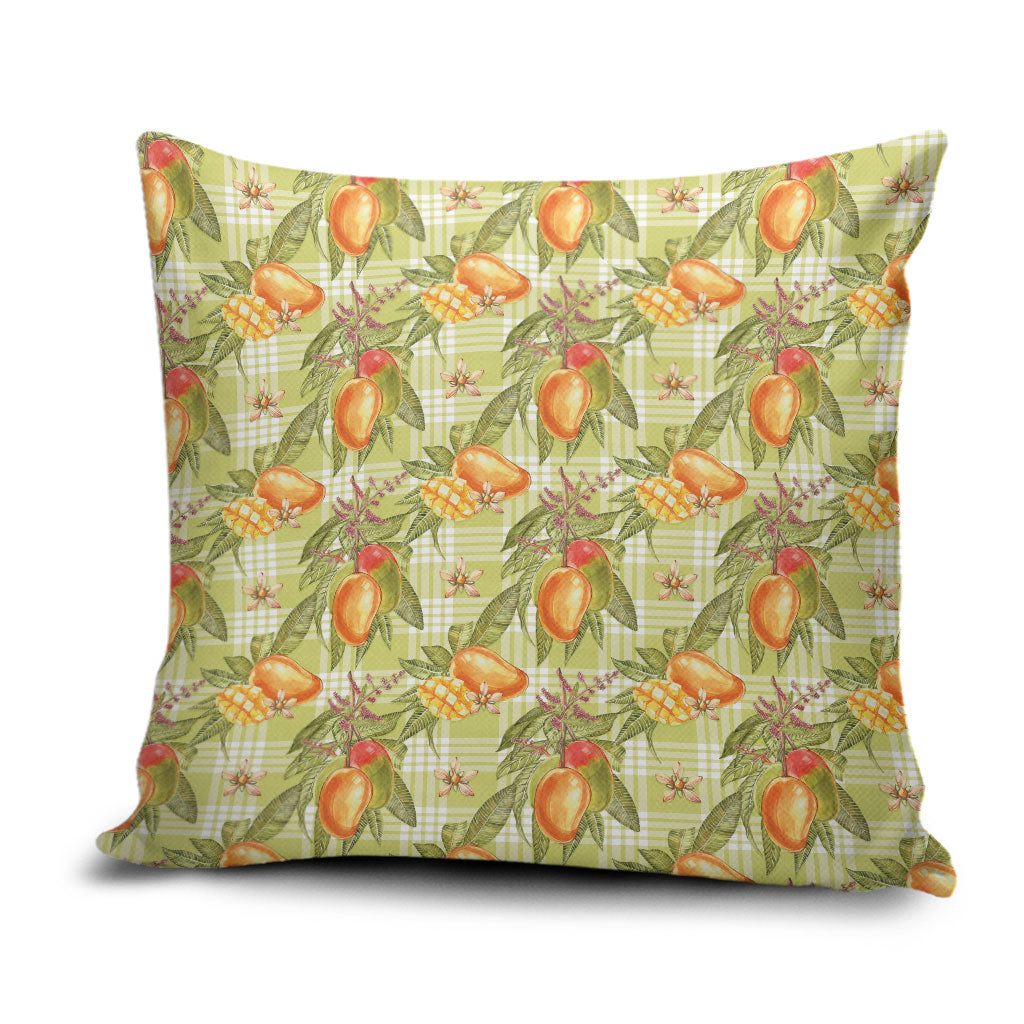 Vintage Hawaii Mango Pillow Cover Yellow Green Hawaiian Palaka LT05 Green - Polynesian Pride