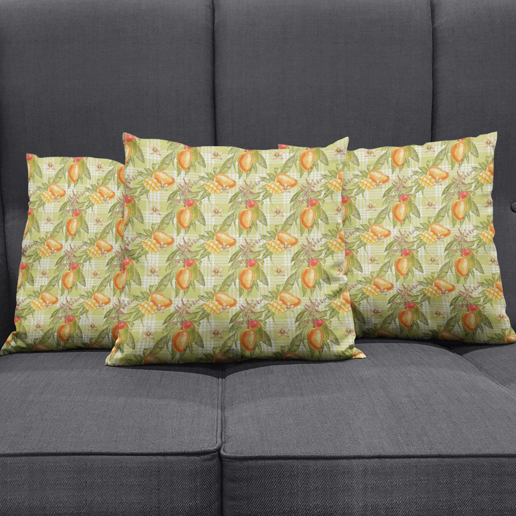 Vintage Hawaii Mango Pillow Cover Yellow Green Hawaiian Palaka LT05 - Polynesian Pride