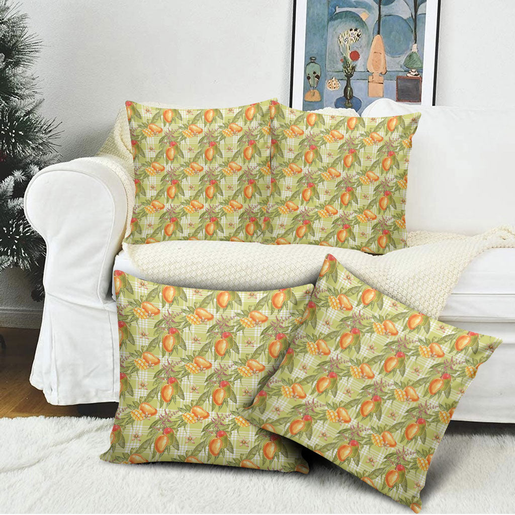 Vintage Hawaii Mango Pillow Cover Yellow Green Hawaiian Palaka LT05 - Polynesian Pride