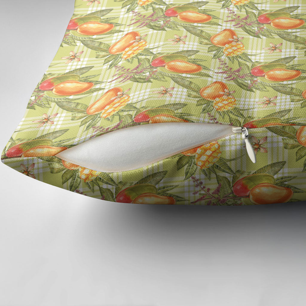 Vintage Hawaii Mango Pillow Cover Yellow Green Hawaiian Palaka LT05 - Polynesian Pride