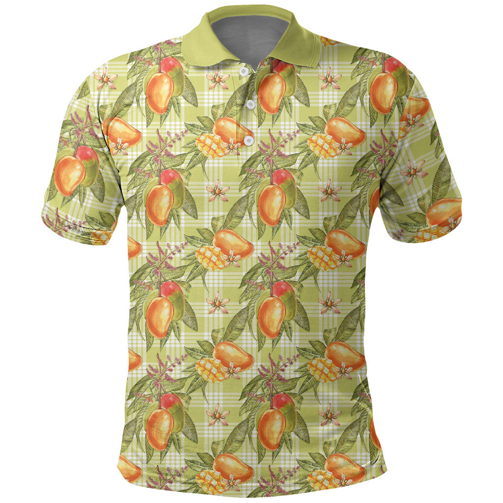 Vintage Hawaii Mango Polo Shirt Yellow Green Hawaiian Palaka LT05 Green - Polynesian Pride