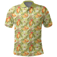 Vintage Hawaii Mango Polo Shirt Yellow Green Hawaiian Palaka LT05 Green - Polynesian Pride