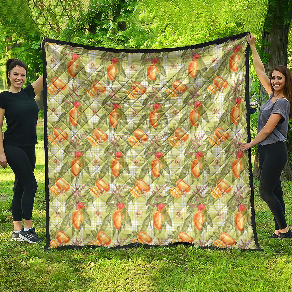 Vintage Hawaii Mango Quilt Yellow Green Hawaiian Palaka LT05 - Polynesian Pride