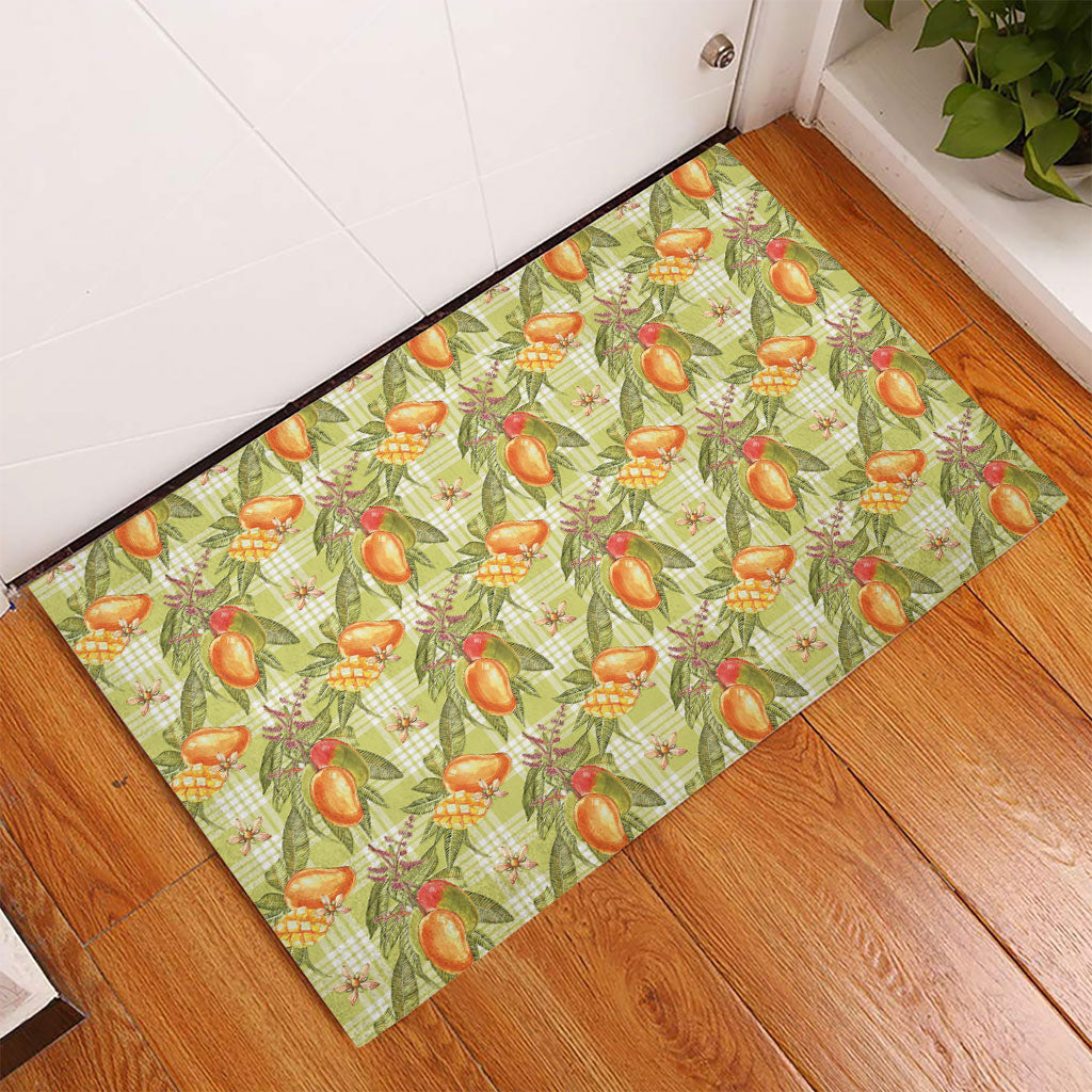 Vintage Hawaii Mango Rubber Doormat Yellow Green Hawaiian Palaka LT05 - Polynesian Pride