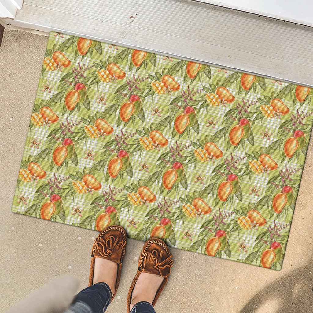 Vintage Hawaii Mango Rubber Doormat Yellow Green Hawaiian Palaka LT05 - Polynesian Pride