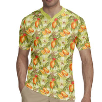 Vintage Hawaii Mango Rugby Jersey Yellow Green Hawaiian Palaka LT05 - Polynesian Pride