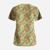 Vintage Hawaii Mango Scrub Top Yellow Green Hawaiian Palaka LT05 - Polynesian Pride