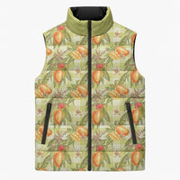 Vintage Hawaii Mango Sleeveless Puffer Jacket Yellow Green Hawaiian Palaka LT05 Unisex Green - Polynesian Pride