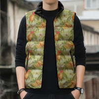 Vintage Hawaii Mango Sleeveless Puffer Jacket Yellow Green Hawaiian Palaka LT05 - Polynesian Pride