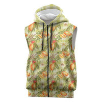 Vintage Hawaii Mango Sleeveless Zip Hoodie Yellow Green Hawaiian Palaka LT05 Green - Polynesian Pride