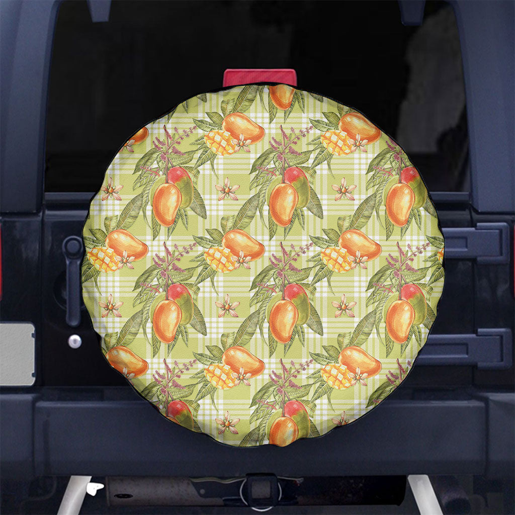 Vintage Hawaii Mango Spare Tire Cover Yellow Green Hawaiian Palaka LT05 No hole Green - Polynesian Pride