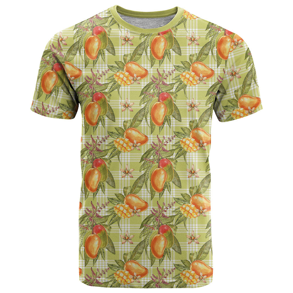 Vintage Hawaii Mango T Shirt Yellow Green Hawaiian Palaka LT05 Green - Polynesian Pride