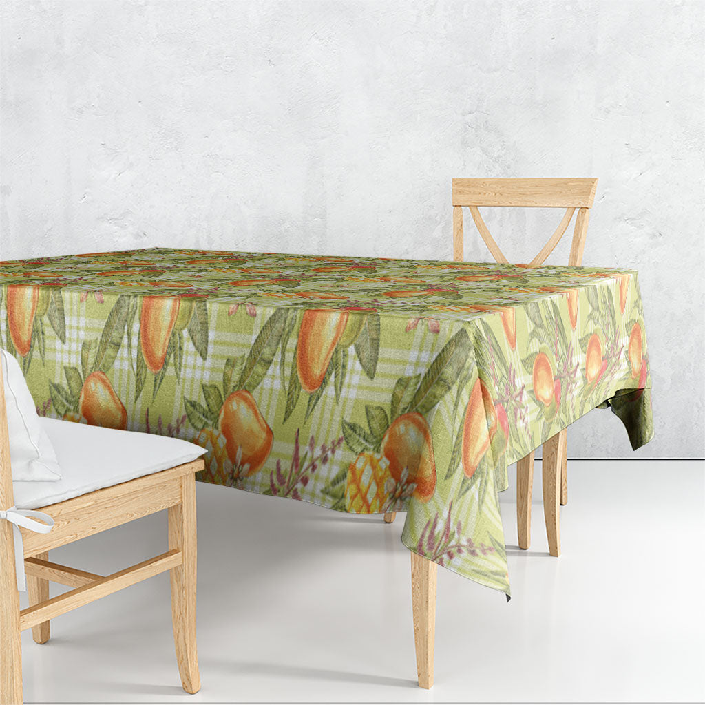 Vintage Hawaii Mango Tablecloth Yellow Green Hawaiian Palaka LT05 - Polynesian Pride