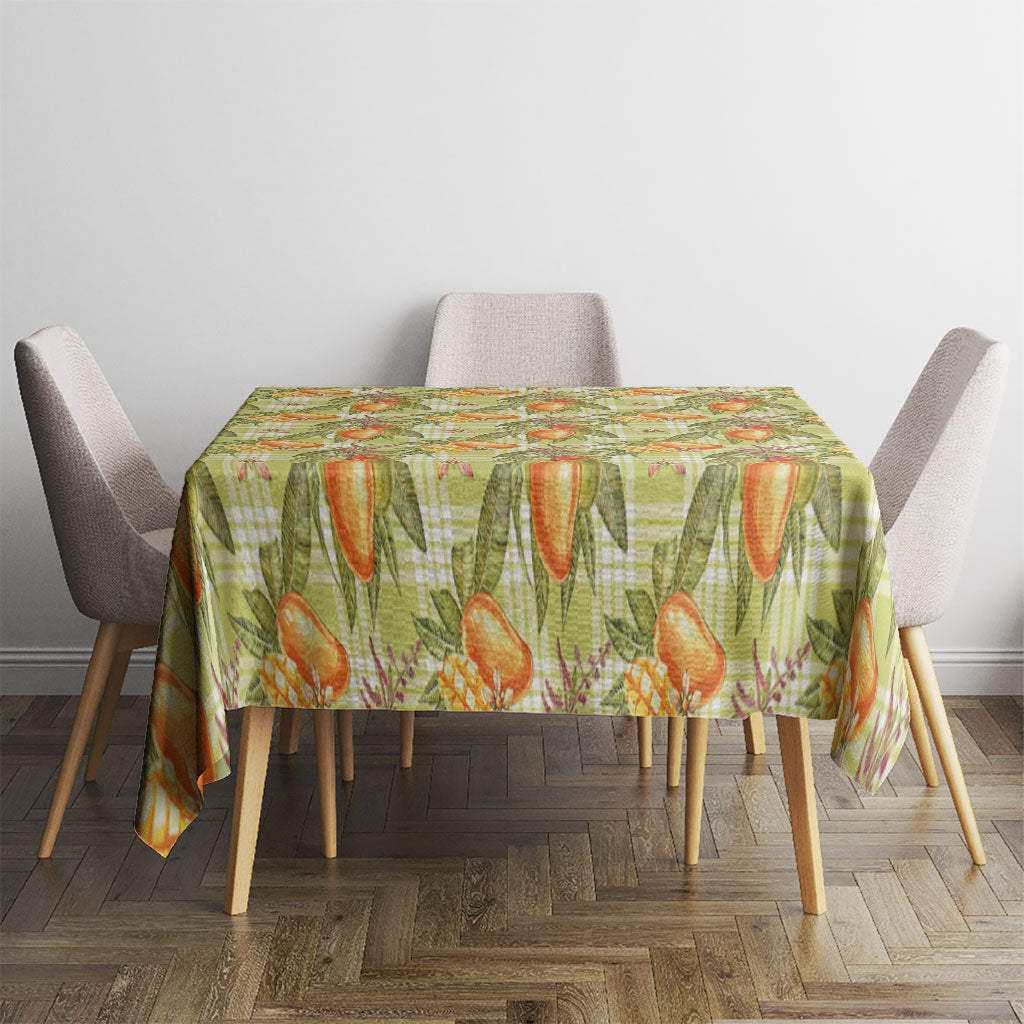 Vintage Hawaii Mango Tablecloth Yellow Green Hawaiian Palaka LT05 - Polynesian Pride