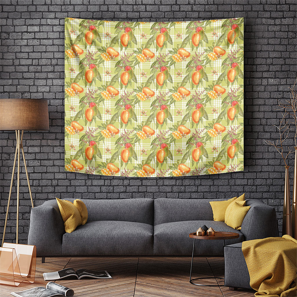 Vintage Hawaii Mango Tapestry Yellow Green Hawaiian Palaka LT05 Green - Polynesian Pride