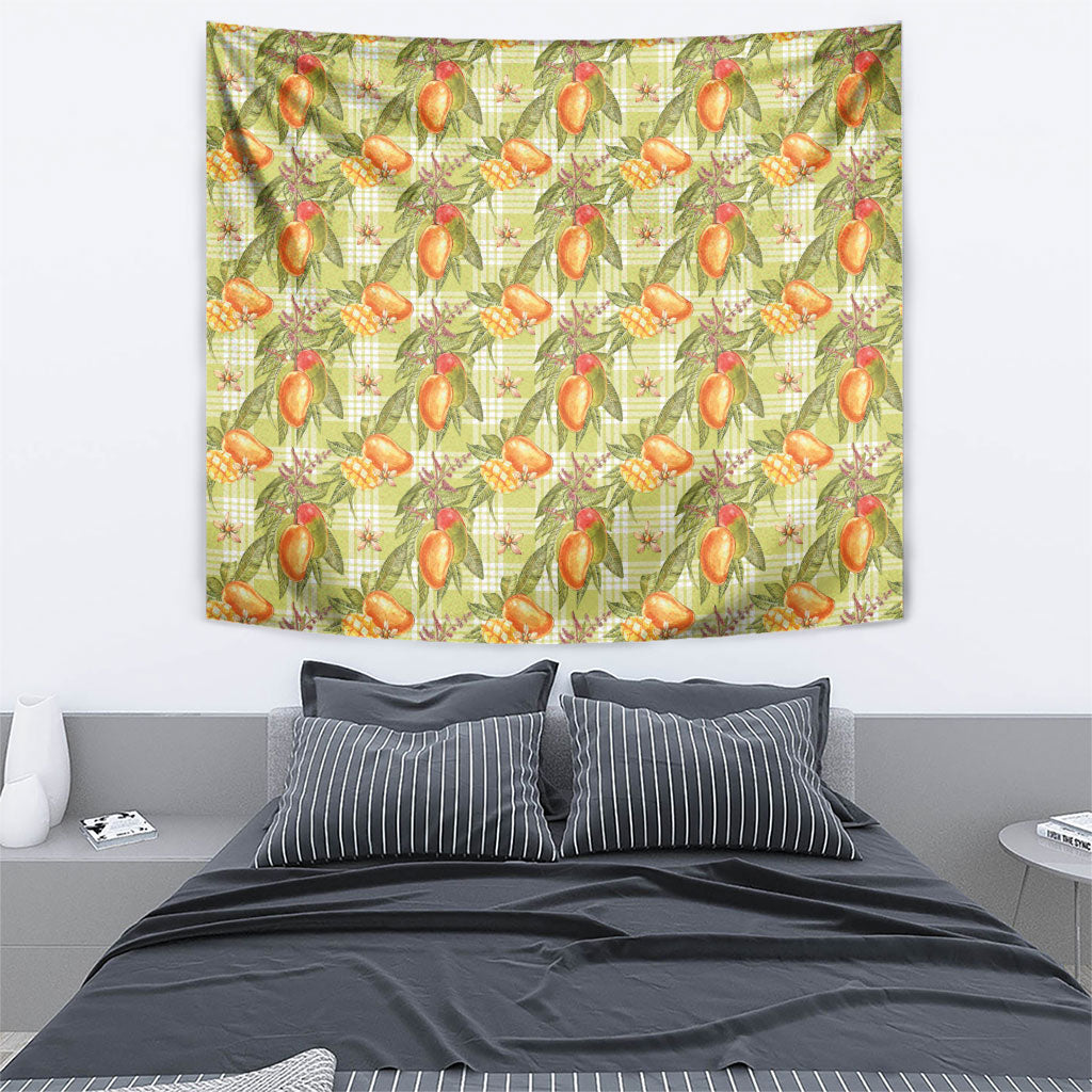 Vintage Hawaii Mango Tapestry Yellow Green Hawaiian Palaka LT05 - Polynesian Pride