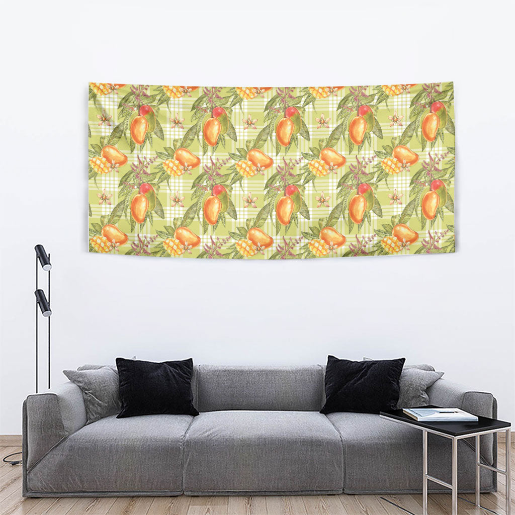Vintage Hawaii Mango Tapestry Yellow Green Hawaiian Palaka LT05 - Polynesian Pride