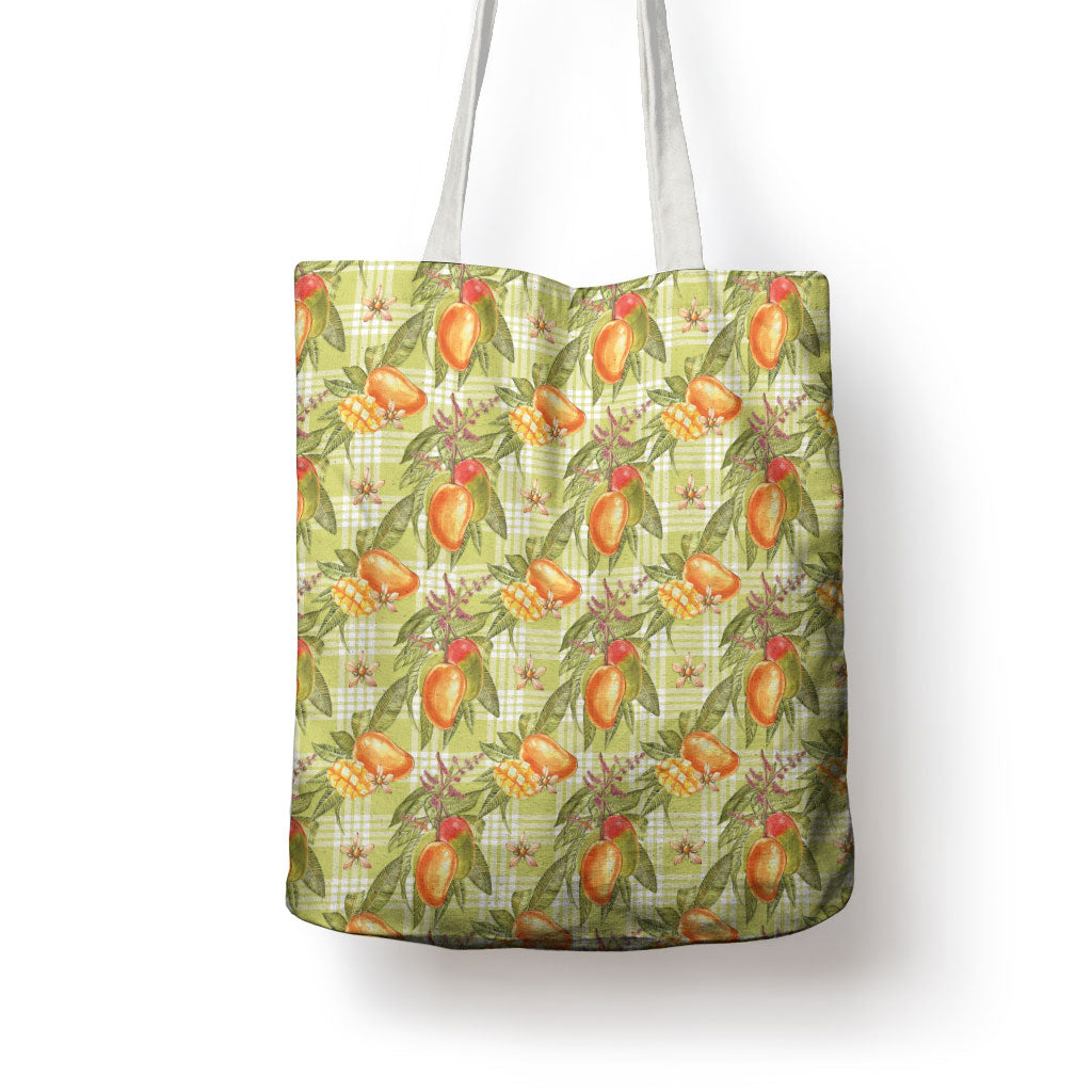 Vintage Hawaii Mango Tote Bag Yellow Green Hawaiian Palaka LT05 - Polynesian Pride