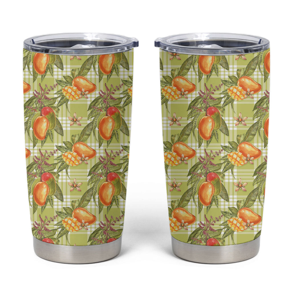 Vintage Hawaii Mango Tumbler Cup Yellow Green Hawaiian Palaka LT05 Green - Polynesian Pride