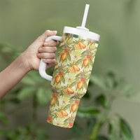 Vintage Hawaii Mango Tumbler With Handle Yellow Green Hawaiian Palaka LT05 - Polynesian Pride