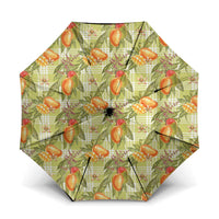 Vintage Hawaii Mango Umbrella Yellow Green Hawaiian Palaka LT05 One Size Folded 11.42 inch Opened Diameter 37.4 inch Green - Polynesian Pride