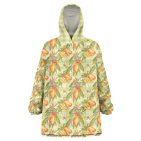 Vintage Hawaii Mango Wearable Blanket Hoodie Yellow Green Hawaiian Palaka LT05 One Size Green - Polynesian Pride