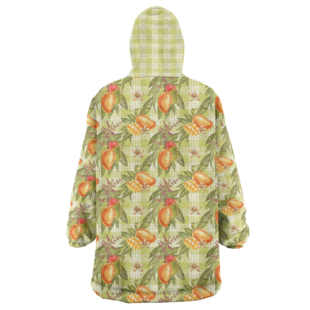 Vintage Hawaii Mango Wearable Blanket Hoodie Yellow Green Hawaiian Palaka LT05 - Polynesian Pride