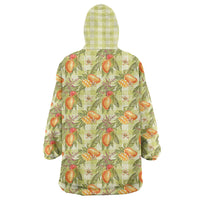 Vintage Hawaii Mango Wearable Blanket Hoodie Yellow Green Hawaiian Palaka LT05 - Polynesian Pride
