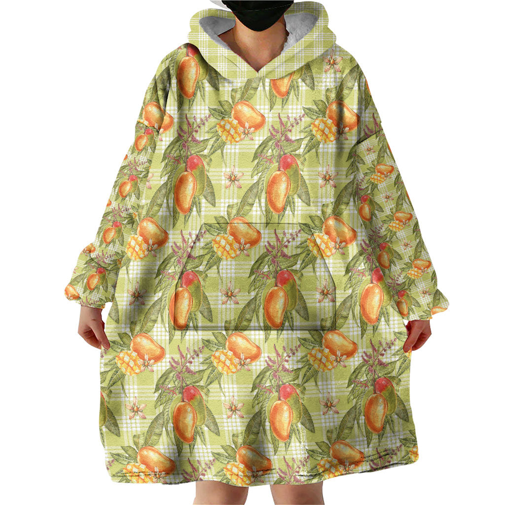 Vintage Hawaii Mango Wearable Blanket Hoodie Yellow Green Hawaiian Palaka LT05 - Polynesian Pride