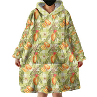Vintage Hawaii Mango Wearable Blanket Hoodie Yellow Green Hawaiian Palaka LT05 - Polynesian Pride