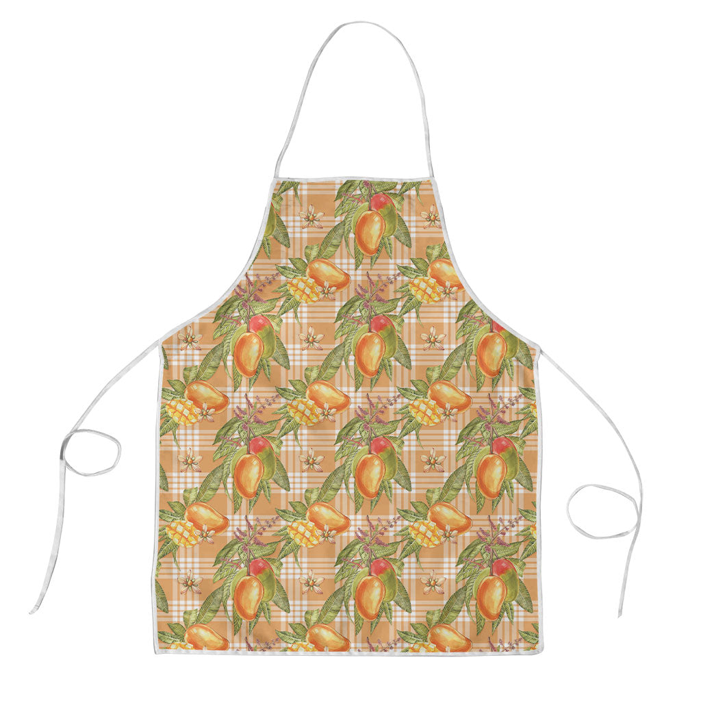 Vintage Hawaii Mango Apron Coral Hawaiian Palaka LT05 Orange - Polynesian Pride