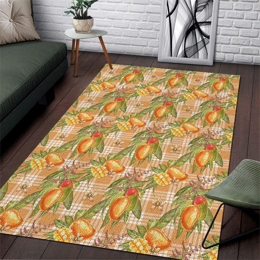 Vintage Hawaii Mango Area Rug Coral Hawaiian Palaka LT05 Orange - Polynesian Pride