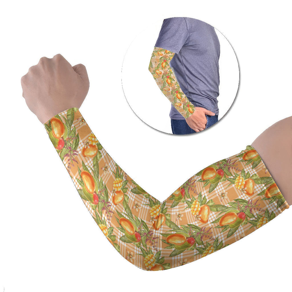 Vintage Hawaii Mango Arm Sleeves Coral Hawaiian Palaka LT05 Set of 2 Orange - Polynesian Pride