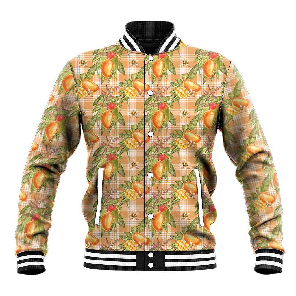 Vintage Hawaii Mango Baseball Jacket Coral Hawaiian Palaka LT05 Unisex Orange - Polynesian Pride