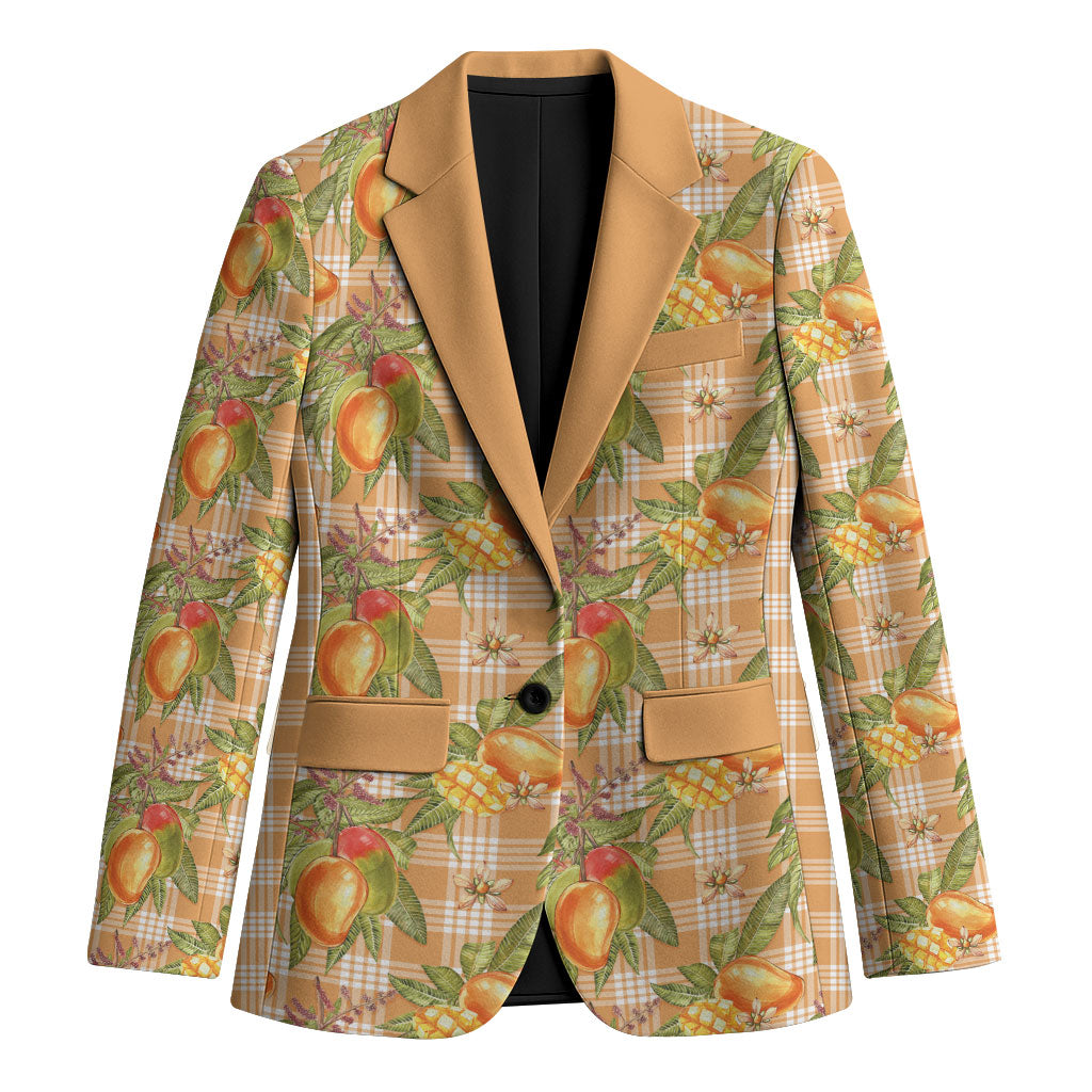 Vintage Hawaii Mango Blazer Coral Hawaiian Palaka LT05 Unisex Orange - Polynesian Pride