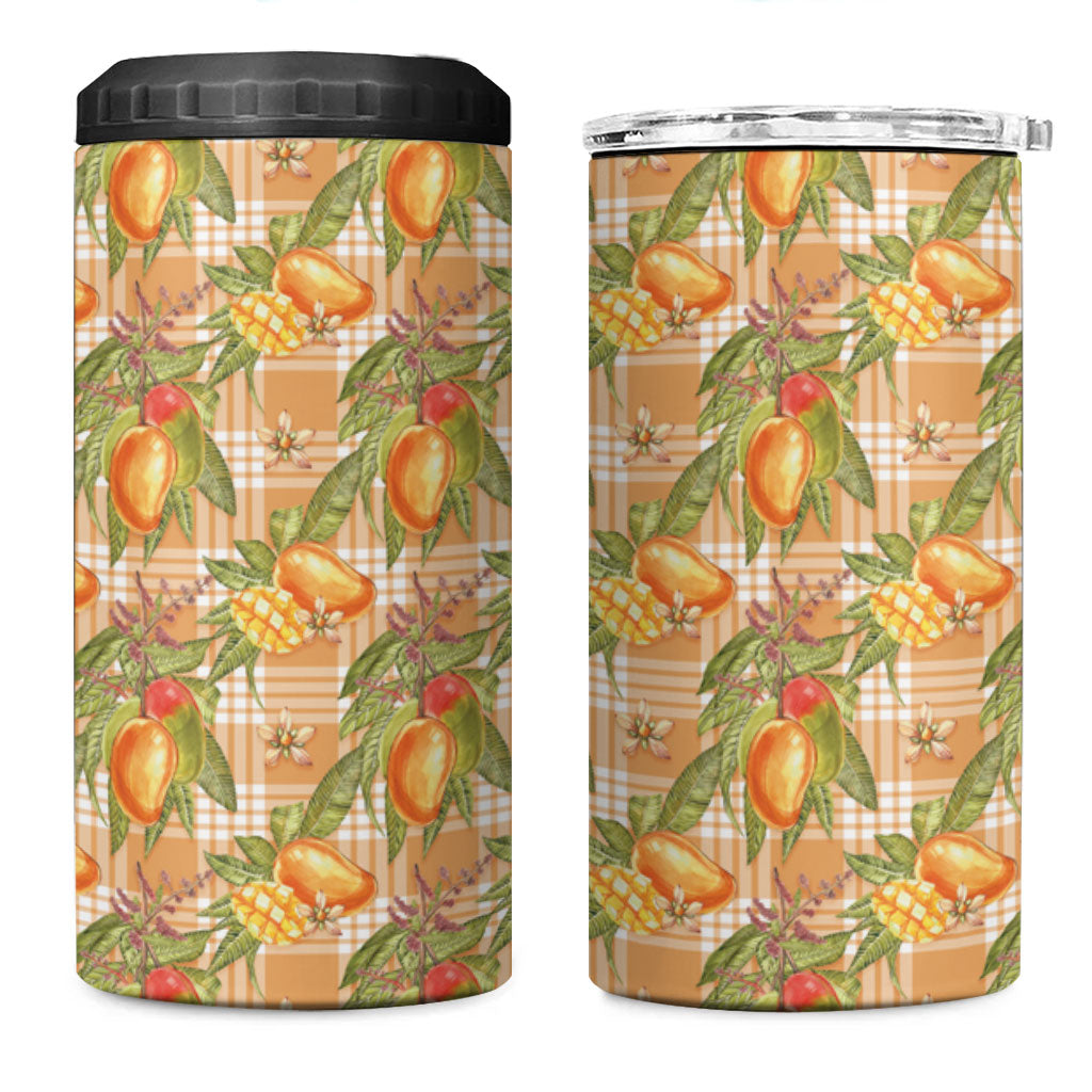 Vintage Hawaii Mango 4 in 1 Can Cooler Tumbler Coral Hawaiian Palaka LT05 One Size: 16 oz Orange - Polynesian Pride