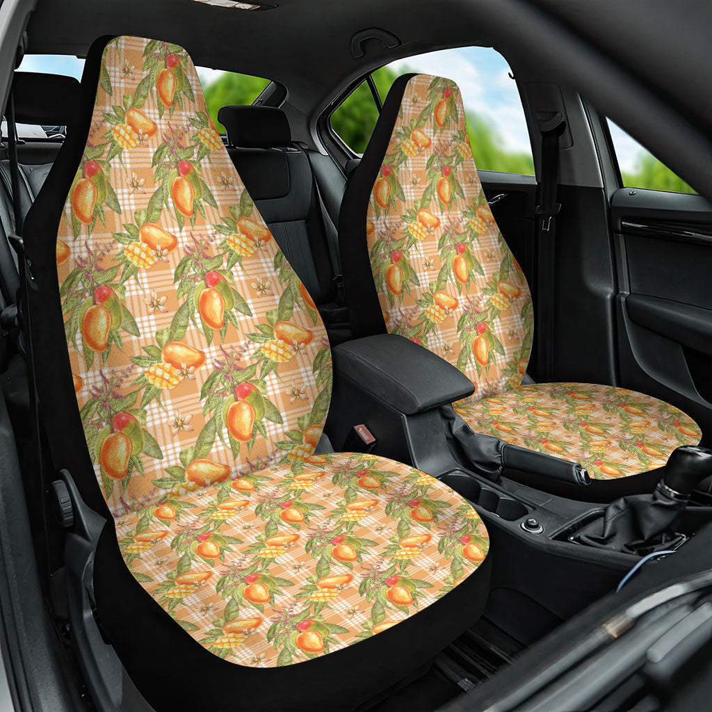 Vintage Hawaii Mango Car Seat Cover Coral Hawaiian Palaka LT05 One Size Orange - Polynesian Pride