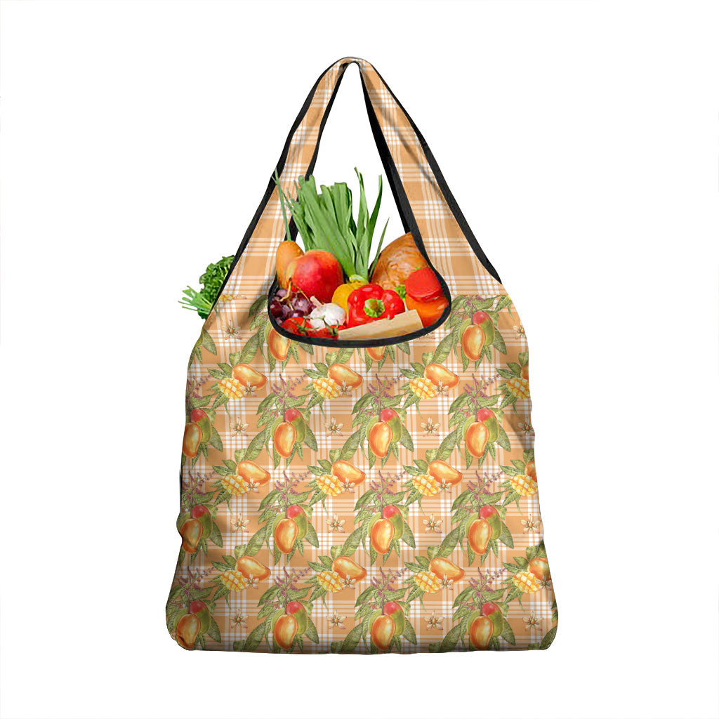 Vintage Hawaii Mango Grocery Bag Coral Hawaiian Palaka LT05 1-pack One Size Orange - Polynesian Pride
