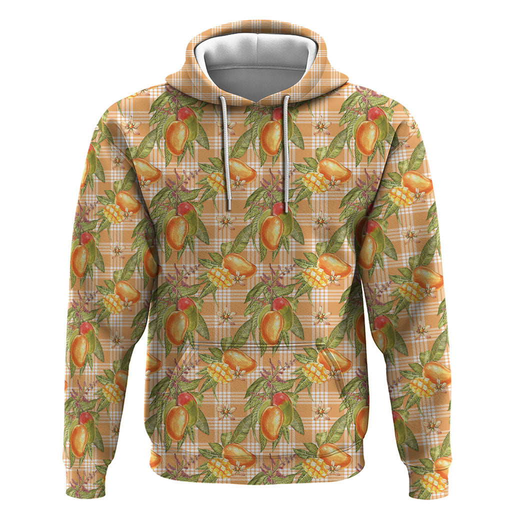 Vintage Hawaii Mango Hoodie Coral Hawaiian Palaka LT05 Pullover Hoodie Orange - Polynesian Pride